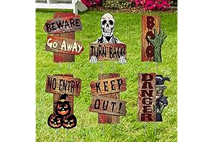 Do Not Enter Beware Halloween Signs with Stakes