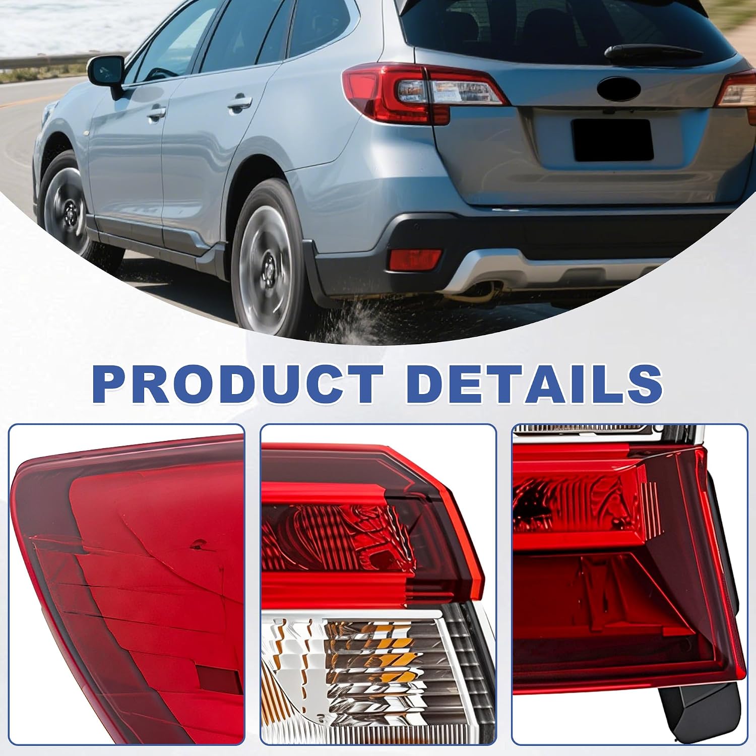 Rear Halogen Tail Light Lamp Taillight W/o Bulb Left Driver Side Compatible With 2015-2019 Subaru Outback SU2804106