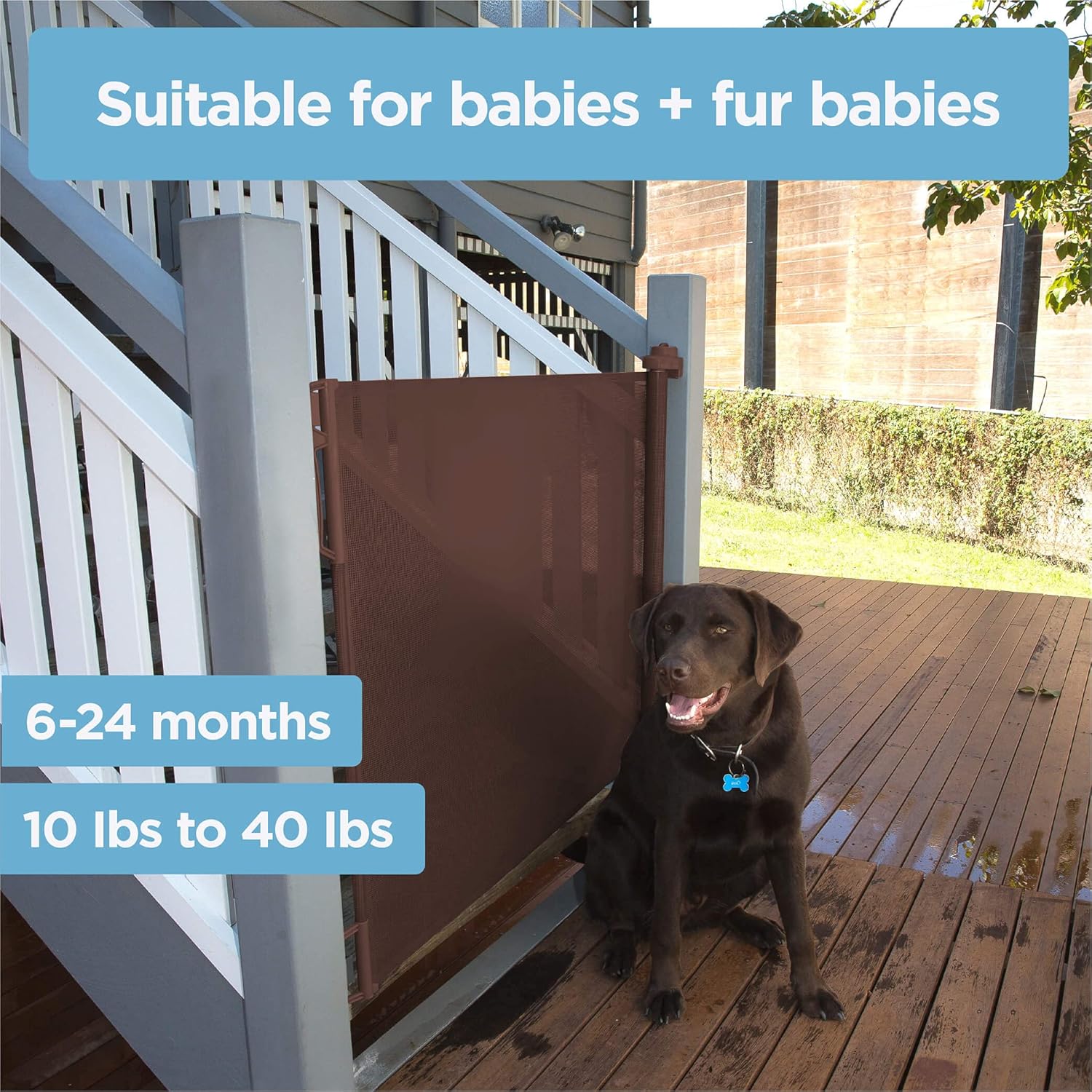 Uр Tо 40% оƒƒ Perma Child Safety Indoor/Outdoor Retractable Baby Gate 33 Tall, Extends to 71 Wide, Timber