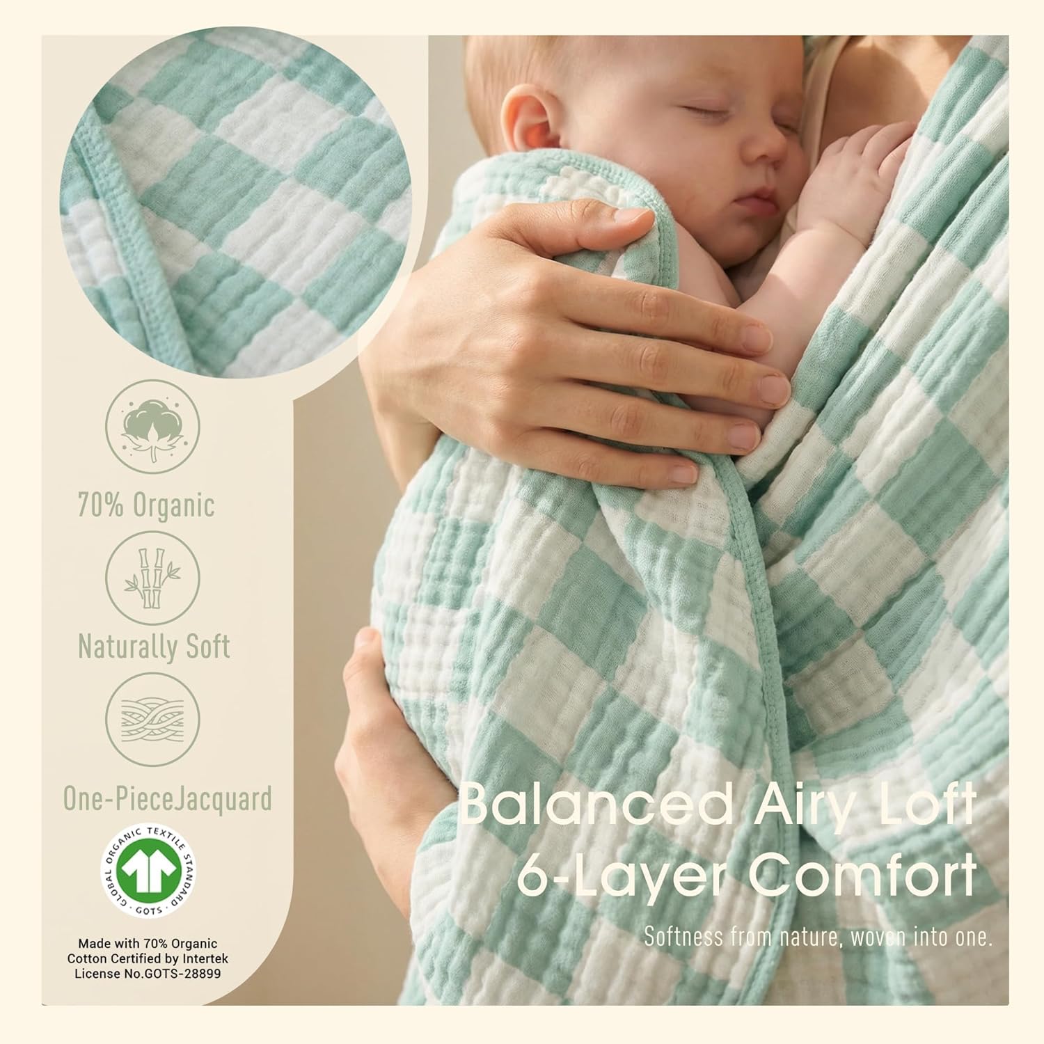 Ultra Soft Muslin Baby Blanket, A Versatile Swaddle and Bed Blanket for Babies, Toddlers, Boys, and Girls (1 Pack). - Image 3