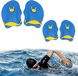 Pás de Natação para Adulto e Júnior (2 Par：P+G), Nadadeiras de Natação para Treinamento de Força e Piscina Acessórios de Natação para Uso Iniciante e Profissional