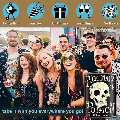 Miniatura 10 de Trixie & Milo - Frasco de acero inoxidable de 8 onzas, viene en una caja de regalo