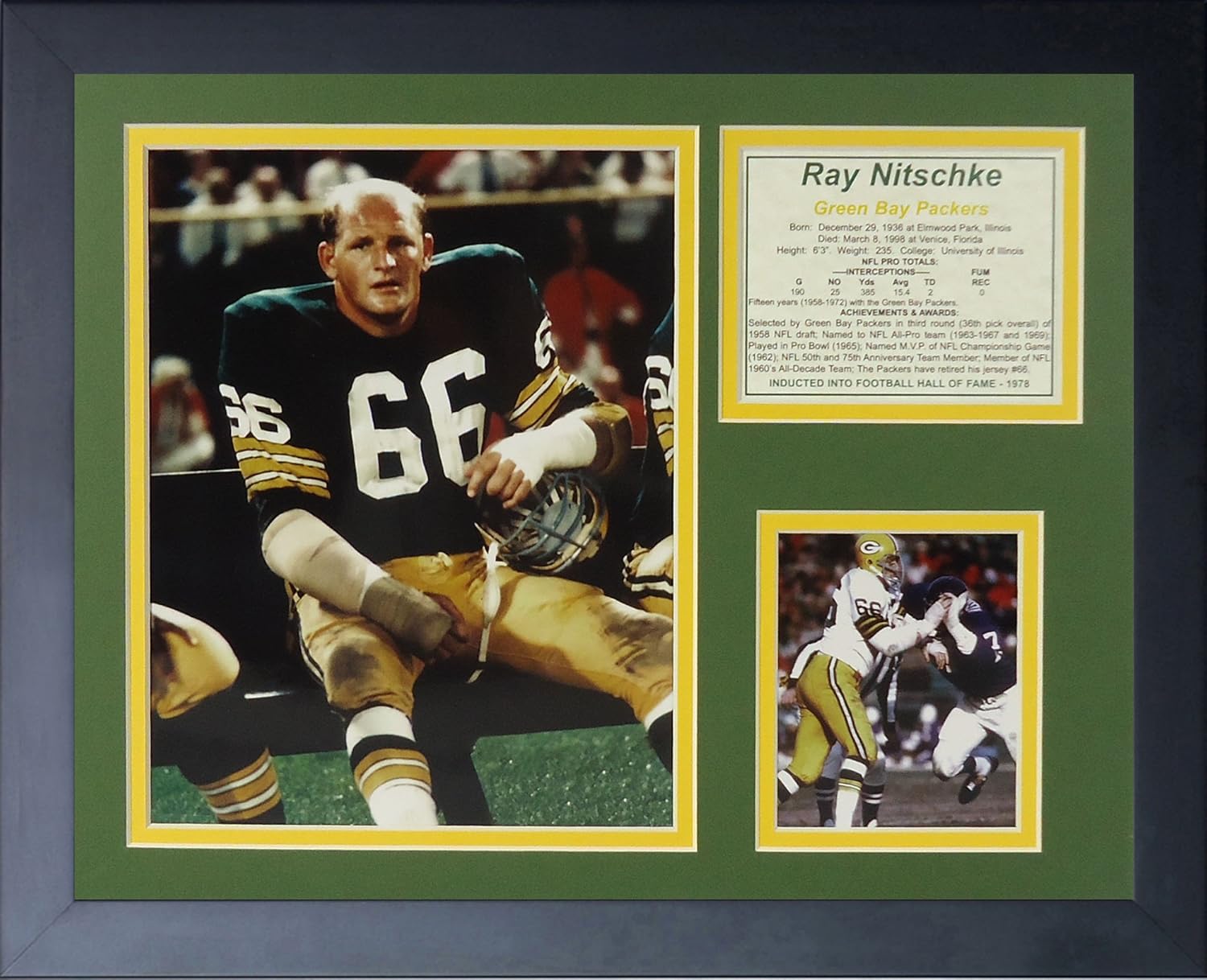 Legends Never Die "Ray Nitschke" Framed Photo Collage, 11 x 14-Inch