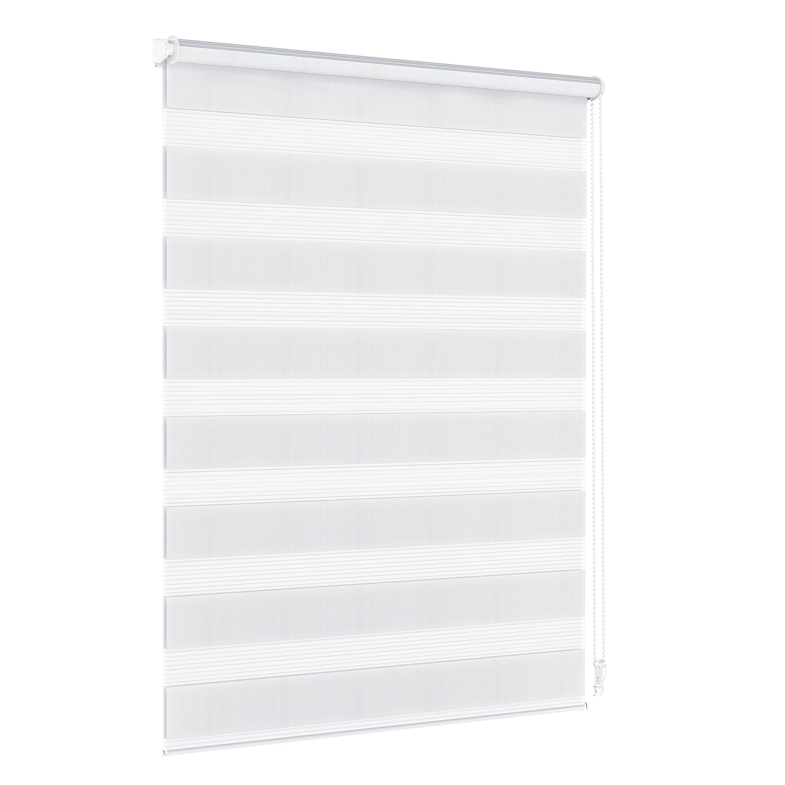 Jalousiescout Store Jour Nuit sans Perçage Klemmfix Store Double Rollo, Fenêtres intérieures pour Salon Cuisine, 3 Modes de Montage avec ou sans perçage, Translucide, 82,5 x 120cm, Blanc