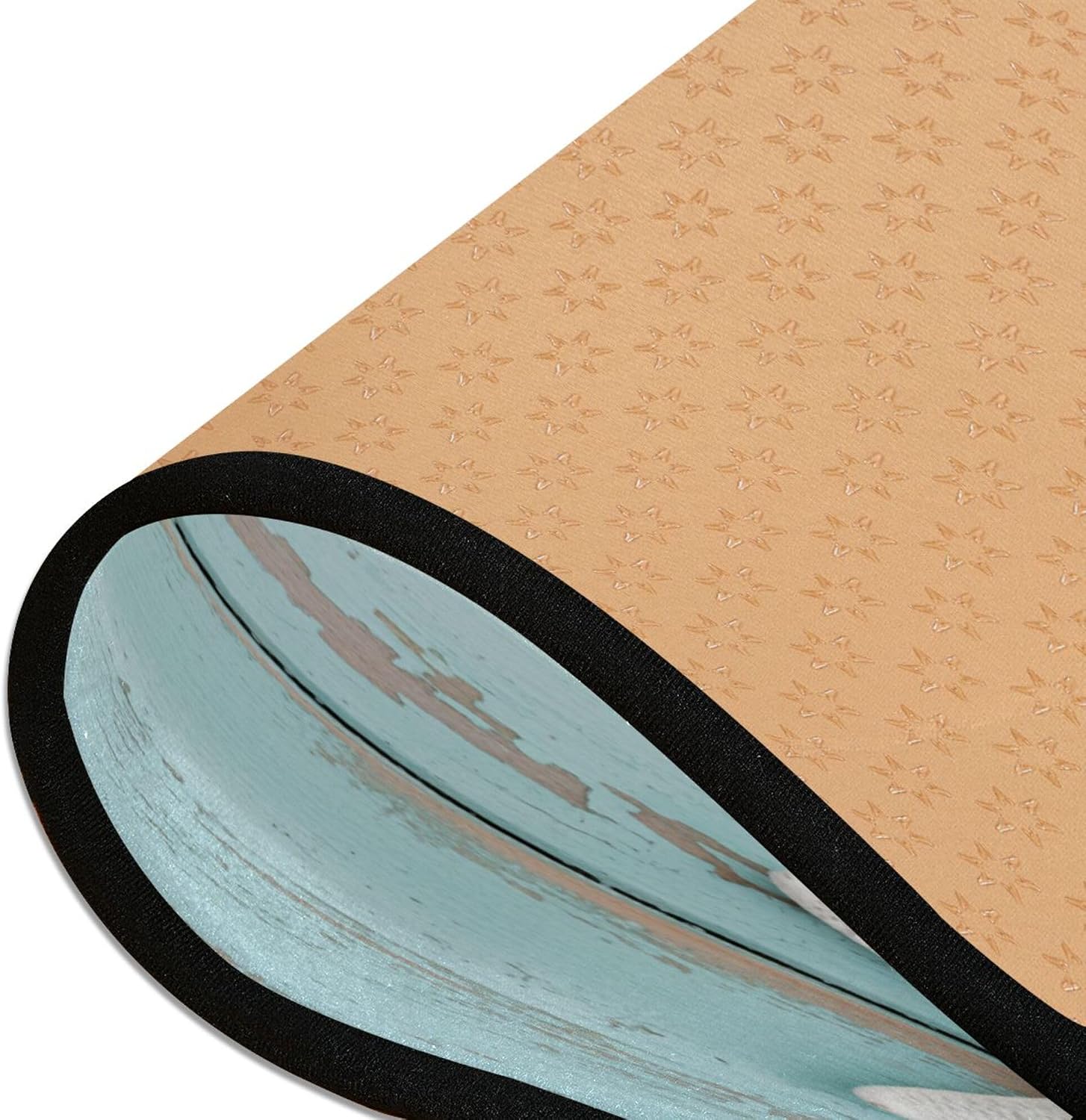 MNSRUU Long Runner Rug for Hallway Sea Shells On Teal Wooden Area Rug Indoor Runner Mat Entry Carpet for Corridor Kitchen Floor 2x6 FT