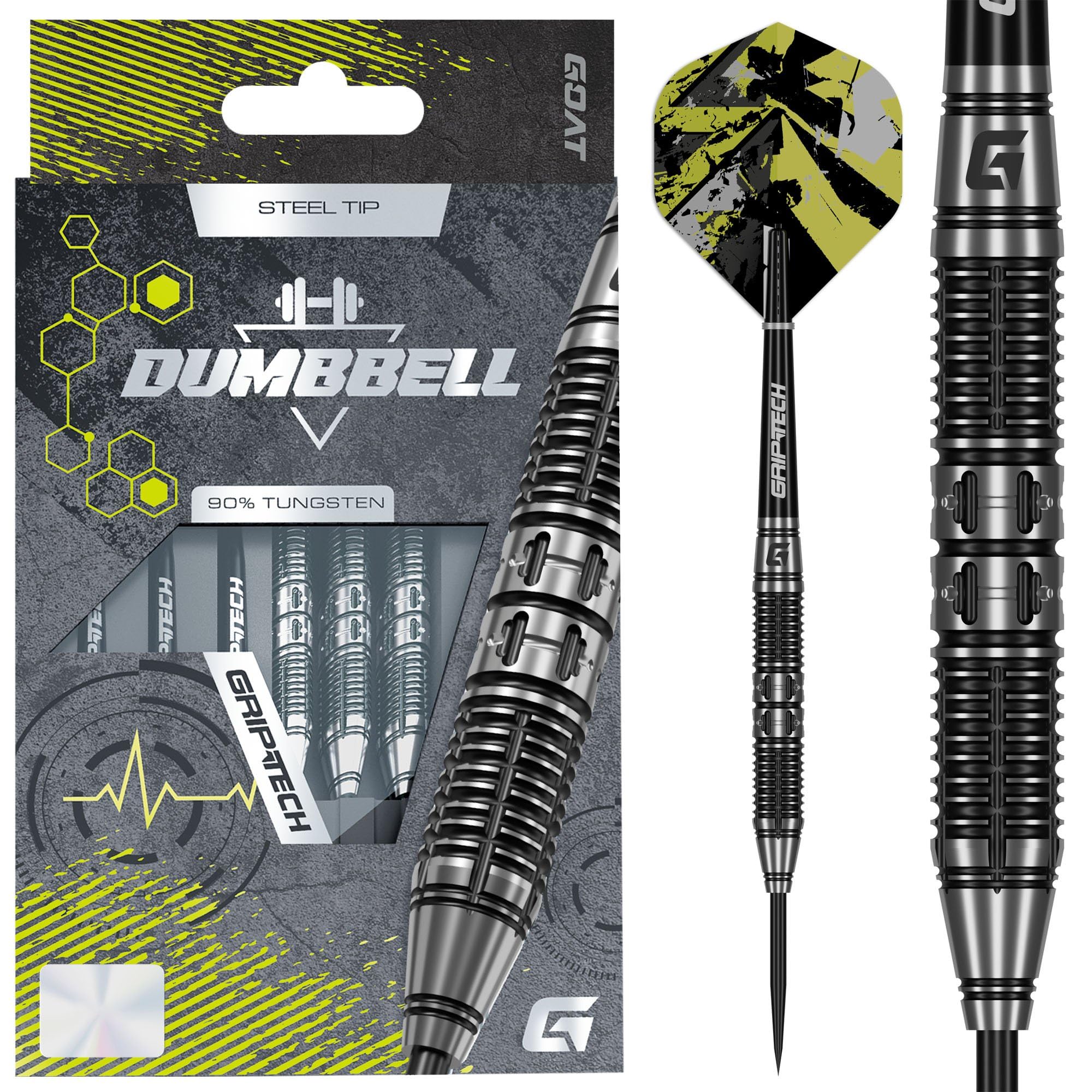 GOAT | Dumbbell | Steel Tip Darts | 90% Tungsten | Multiple Weights (26, Grams)