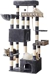 Gitelsnour Arbre de chat, Tour de chat lourd pour les grands chats adultes, Tour d'arbre de chat principal avec hammam, 2 Gros Perches, 2 Condos pour chats forIndoor Chats 20 lbs+, 15 Postes de scratching, gris fumé GCT033G