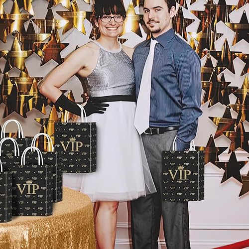 Miniatura 5 de Tyndallrays 16 bolsas de regalo VIP para suministros de fiesta de cumpleaños VIP, aperitivos de regalo VIP, bolsas de dulces con asas para niños y