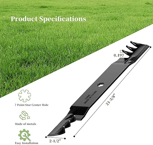 Miniatura 2 de Cuchillas de mulching dentadas para cortadoras de césped John Deere de 42 pulgadas LA100 LA110 LA120 GX21694 GX22151 GY20850