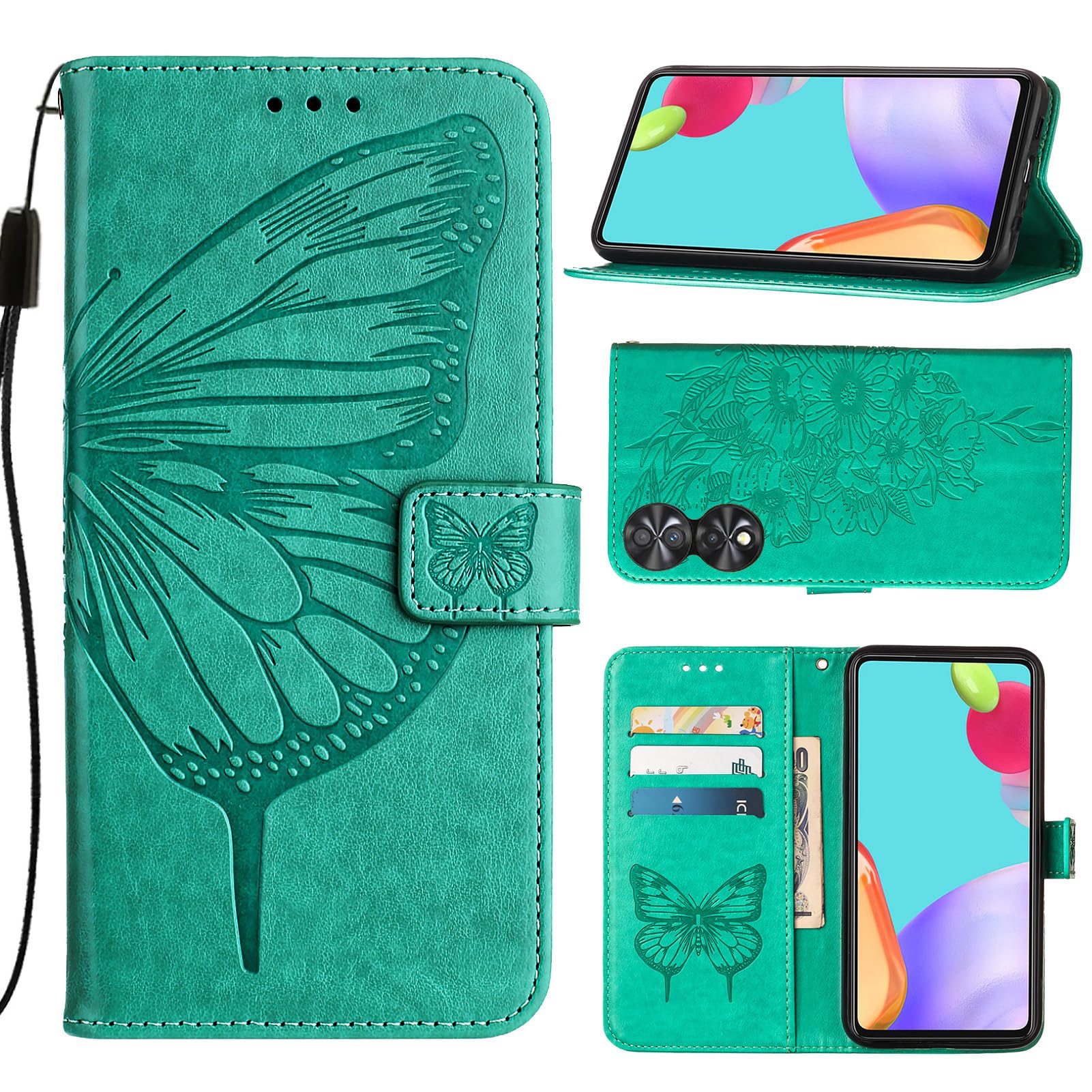 Covthch Compatible with TCL 50 XE 5G Phone Case - TCL 50XE / T614D 2024 Wallet Case - Butterfly Pattern Magnetic Leather Flip Case with Credit Card