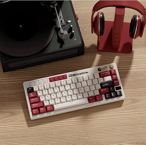 Miniatura 9 de RK ROYAL KLUDGE Teclado mecánico inalámbrico M65 con perilla de volumen, 60% teclado trimodo para juegos 2.4GBTUSB-C, montaje en junta, pantalla