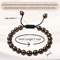Vista 431 de Amazing Gemstone Yaxaite Bracelet for Women Men's Gifts - Protection Healing Crystal Bracelet - 8mm Gemstone Beaded Adjustable Bracelet Pulseras