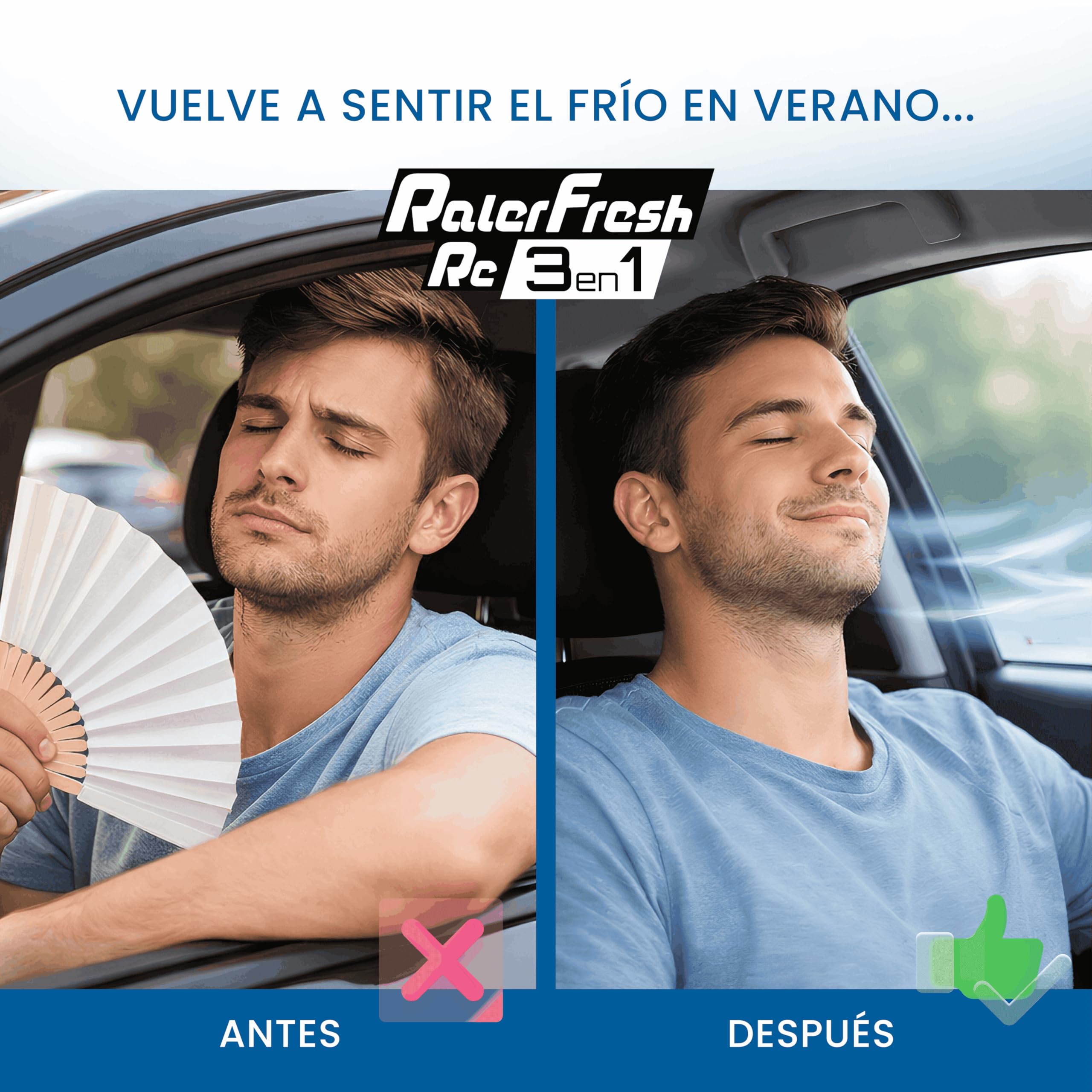 Ralerfresh RC 3 en 1 – Recarga de Aire acondicionado coche R134A hasta 2016 - Gas refrigerante, Sella fugas, lubricante (2 Botellas RC 3 en 1 de 500ml)