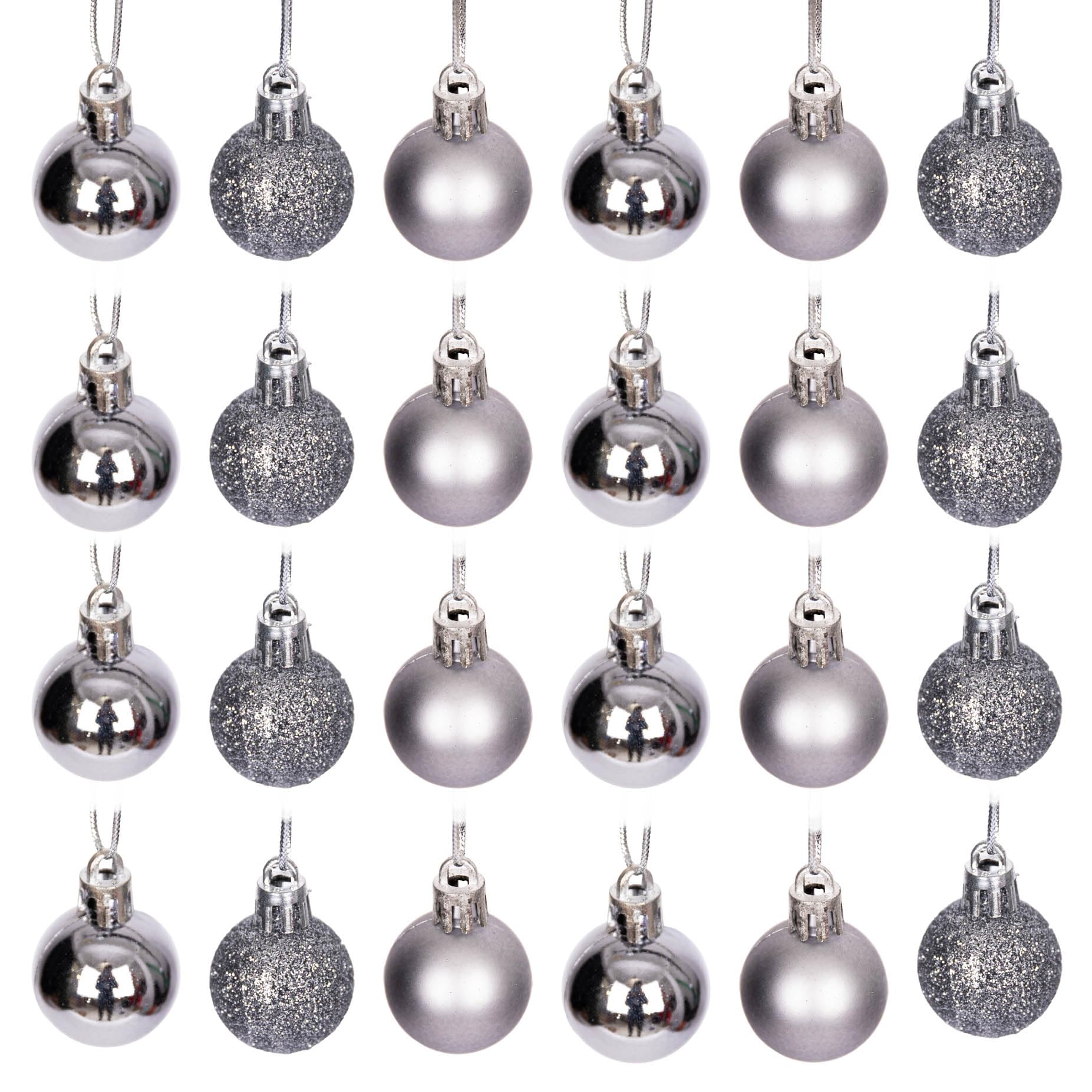 Shatchi 3cm Luxury Bauble 12 Pack - Mid Grey