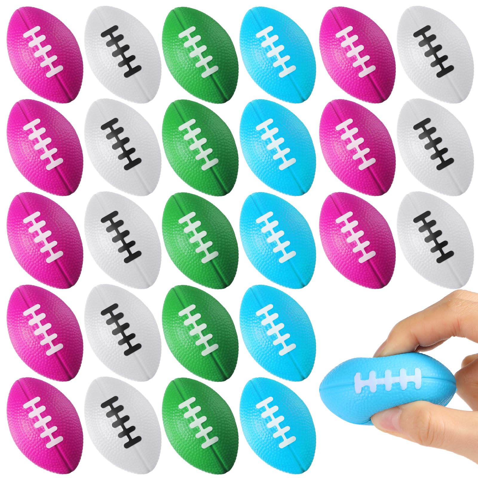 Blulu 30 Pack Mini Footballs Foam Sports Balls Bulk 2.17" for Kids Adult