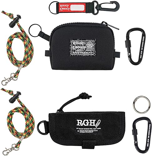 Rough Enough - Monedero pequeño FOB para llaves de coche, cartera EDC para hombres con cordón