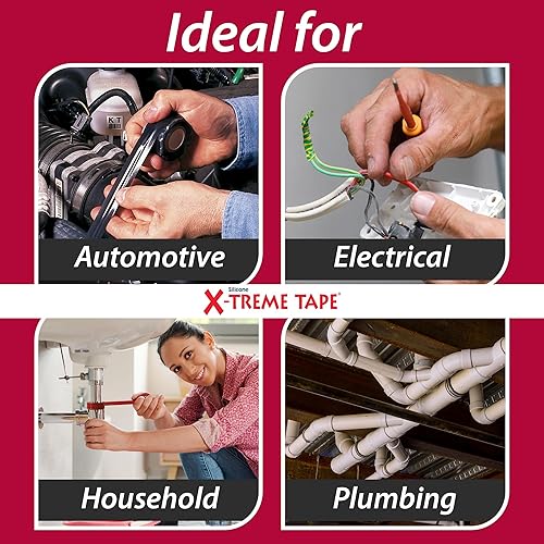 Miniatura 5 de Productos Vypar TPE-X36B 1 pulgada x 36pies cinta de caucho de silicona auto-fusión X-Treme negra Negro 1