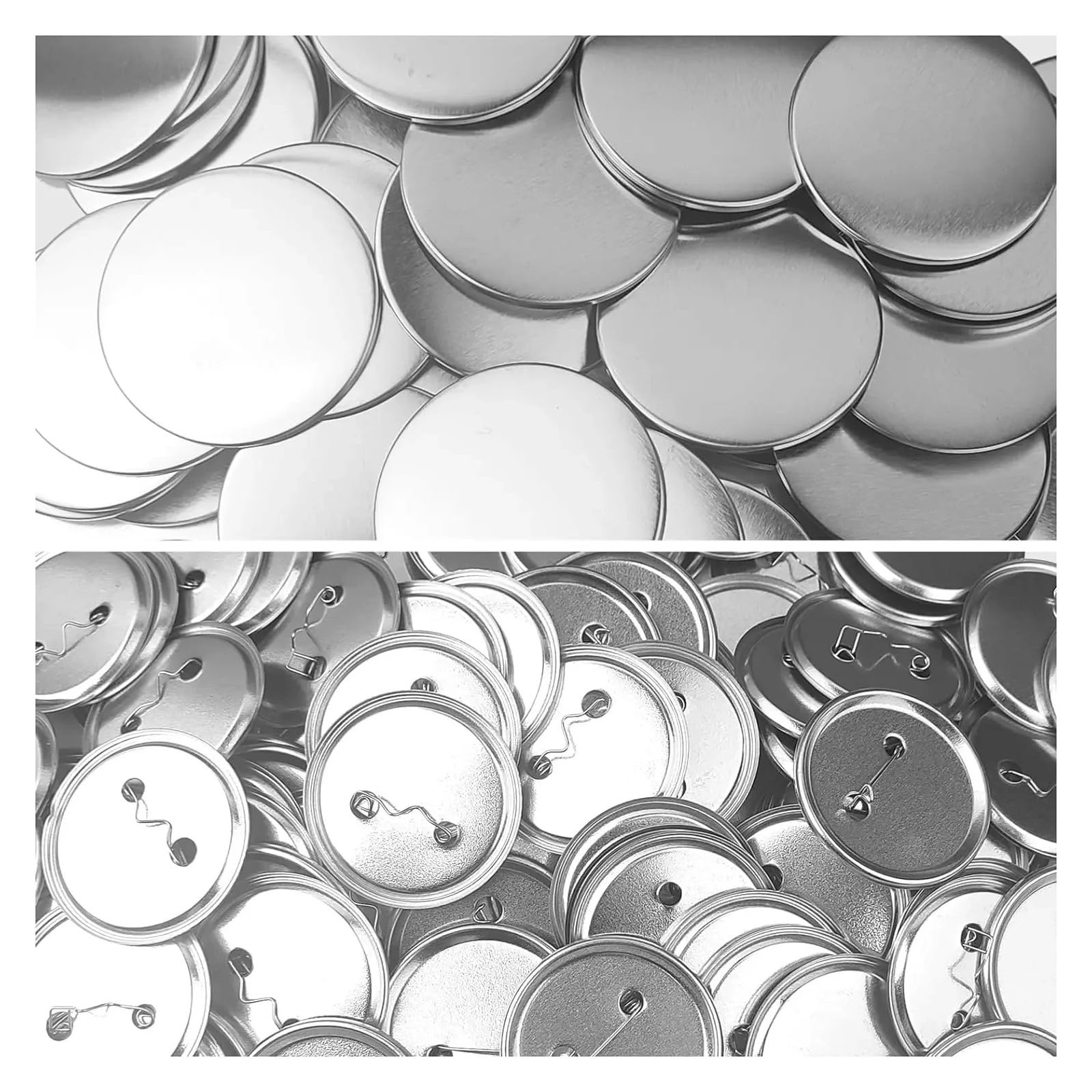 100 zestawów 25 mm metalowych guzików okrągłych, materiały do produkcji przypinek, materiały do produkcji odznak do guzików z przezroczystą folią do spersonalizowanego rękodzieła