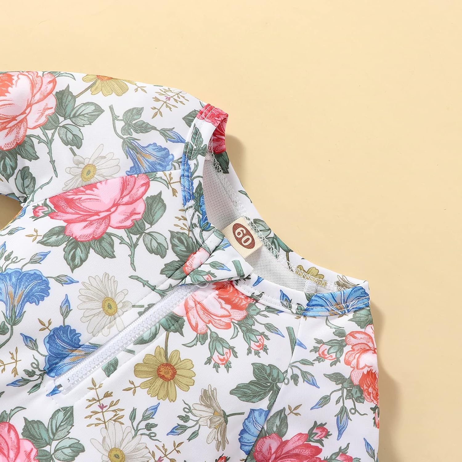 Baby Girls Swimsuit Long Sleeve Zipper Bathing Suit One Piece Swimwear with Hat - Image 5