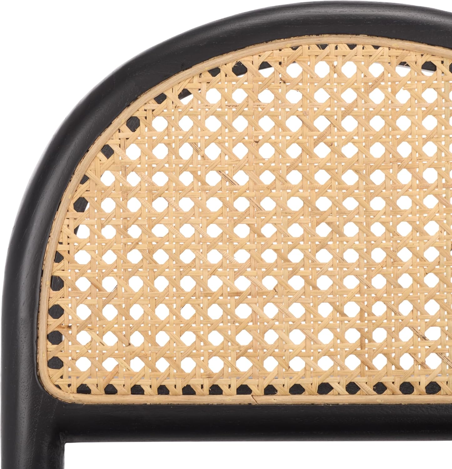 SAFAVIEH Couture - Laylie 37-Inch Counter Stool - Black Solid Wood & Cushion with Natural Cane Rattan Weave - Fully Assembled - Ideal for Kitchen, Dining Room (SFV1608D)