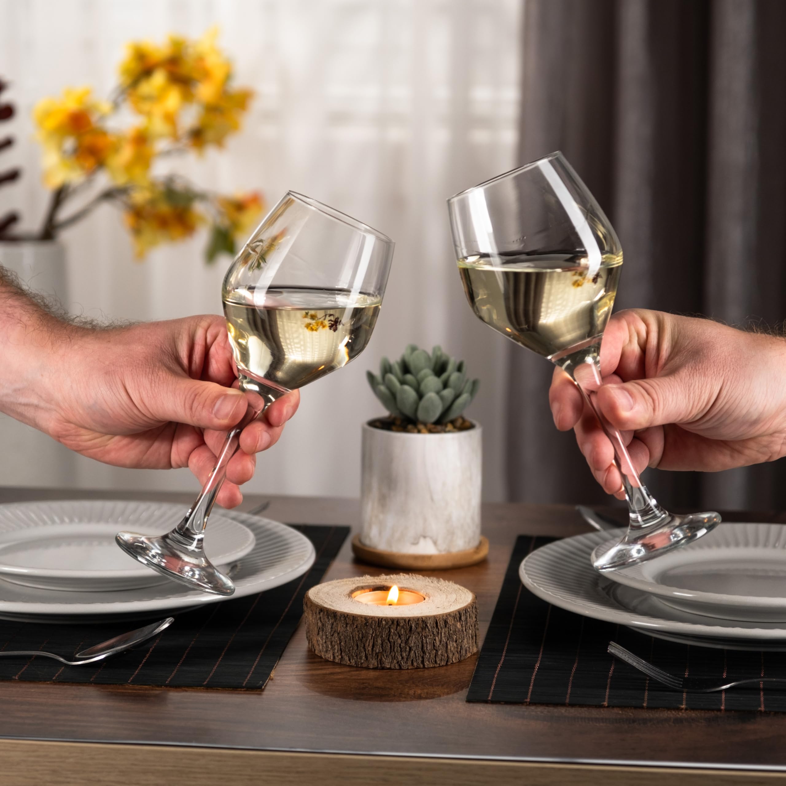 Homiu Copas grandes de vino blanco | Juego de 6 | 330 ml | Colección Napoli | Copa de vino transparente | Juego de cóctel de regalo de boda | Restaurantes en el hogar | Cocina | Apto para lavavajillas