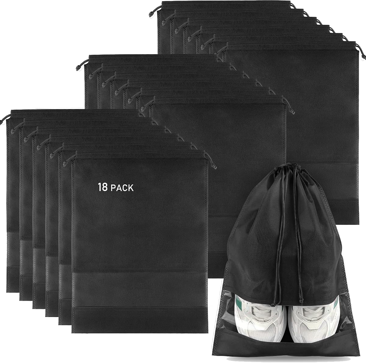 18 Pack Shoe Bags for Travel, Large Travel Shoe Bags for Packing