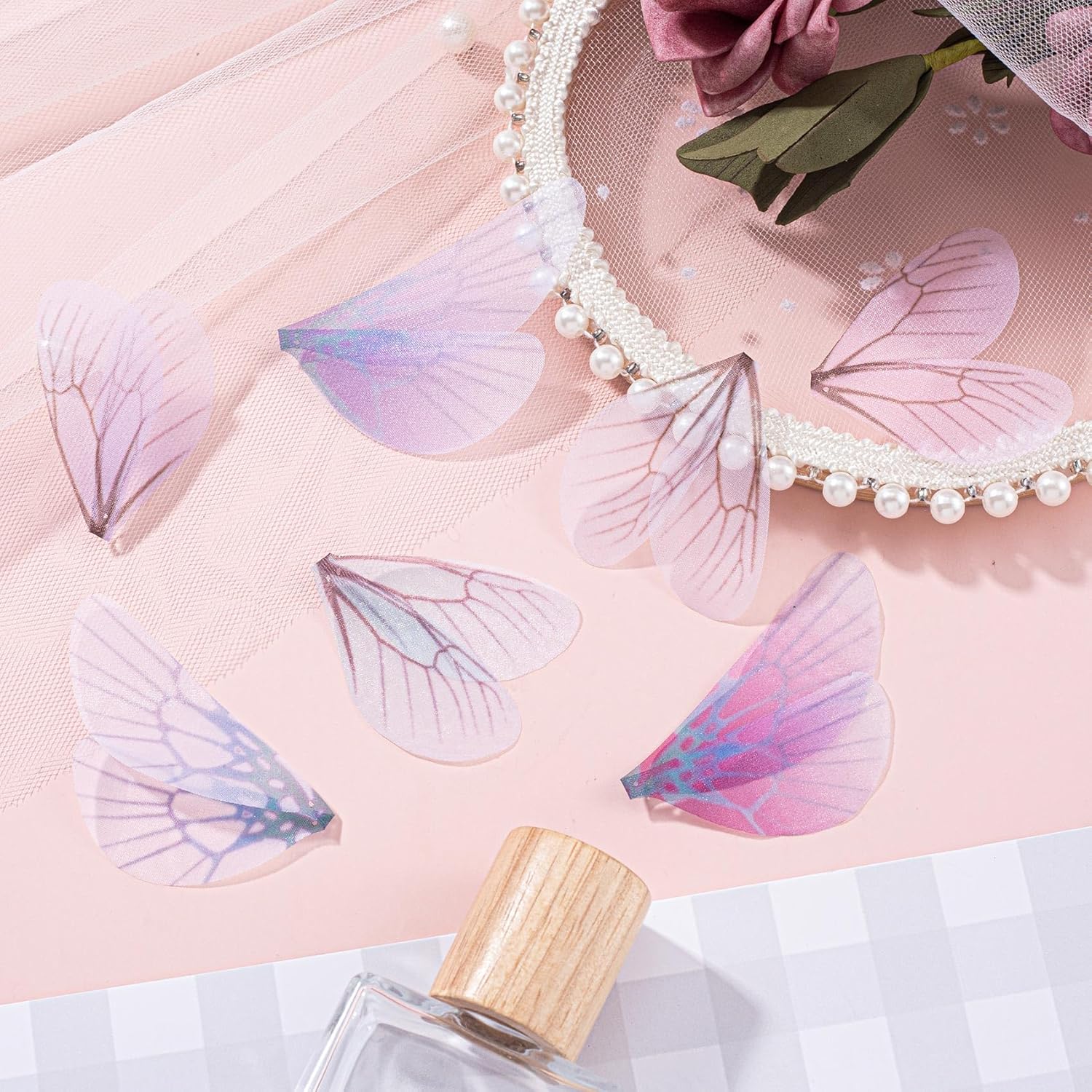 Joez Wonderful 160pcs Dragonfly Wings Charms for Jewelry Making Crafts, Earring Charms Artificial Butterfly Wings Pendant Fabric Wings for Women DIY Art Home Decor - Image 3