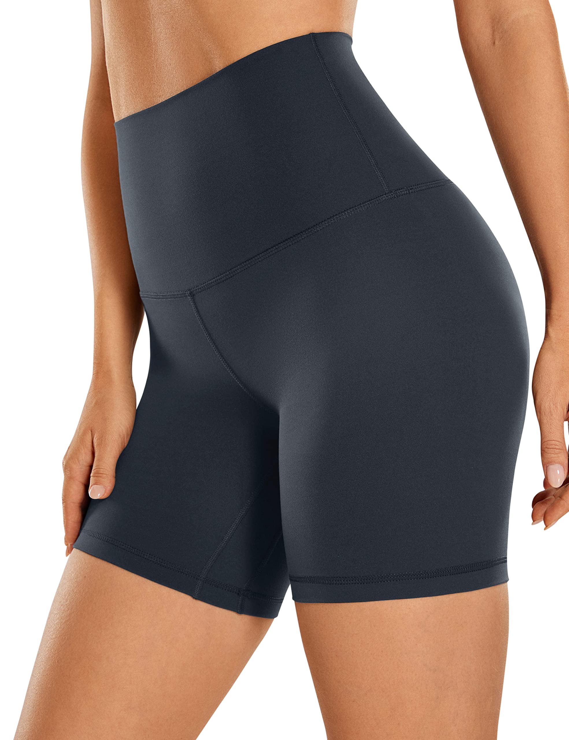 CRZ YOGA Damen Butterluxe Super High Waisted Radlerhose Workout Gym Biker Shorts Soft Over Belly Short Yoga Leggings - 15/20cm
