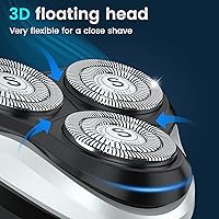Vista 4 de SweetLF Afeitadora eléctrica para hombre, silenciosa y potente, IPX7 impermeable, cuchillas flotantes de doble pista, carga rápida tipo C, carga