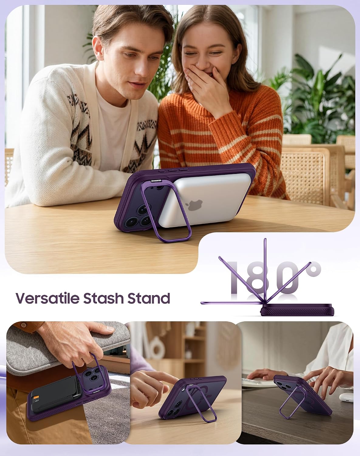  Magnetic for iPhone 18 Pro / iPhone 17 Pro Case with Stash Stand thumbnail