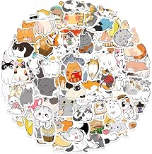 TIESOME Pack of 100 Cute Cat Stickers, Animal Stickers Water Bottles Kawaii Stickers Waterproof Stickers Aesthetic Stickers Cartoon Cat Stickers for Scrapbooking Laptop Luggage Skateboard