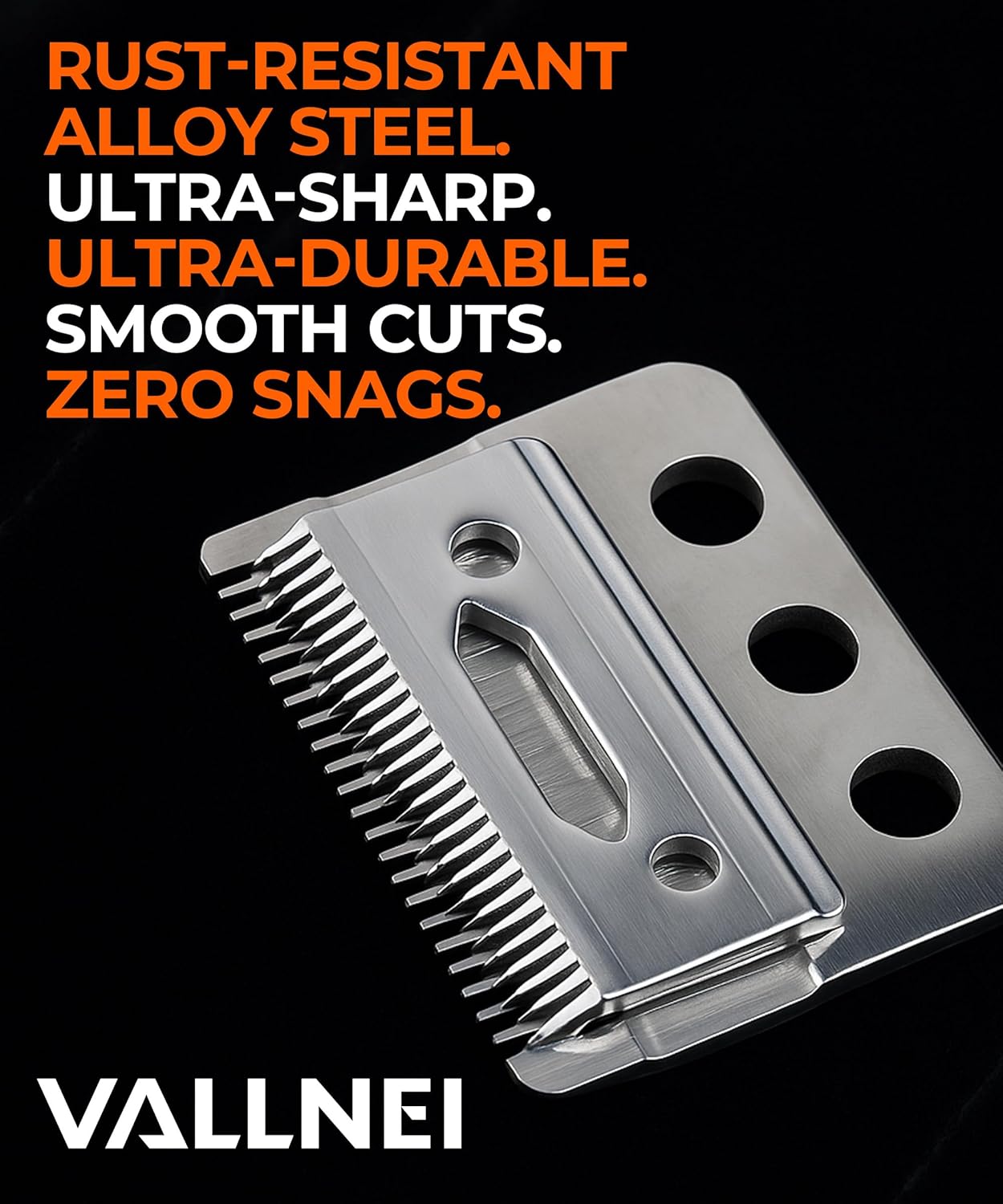 Professional 3-Hole Adjustable Clipper Blade Replacement Compatible with Wahl Designer, Senior, Cordless Designer, Pilot & Sterling Clippers, 1–3 mm Fade Blade (3 Pack)