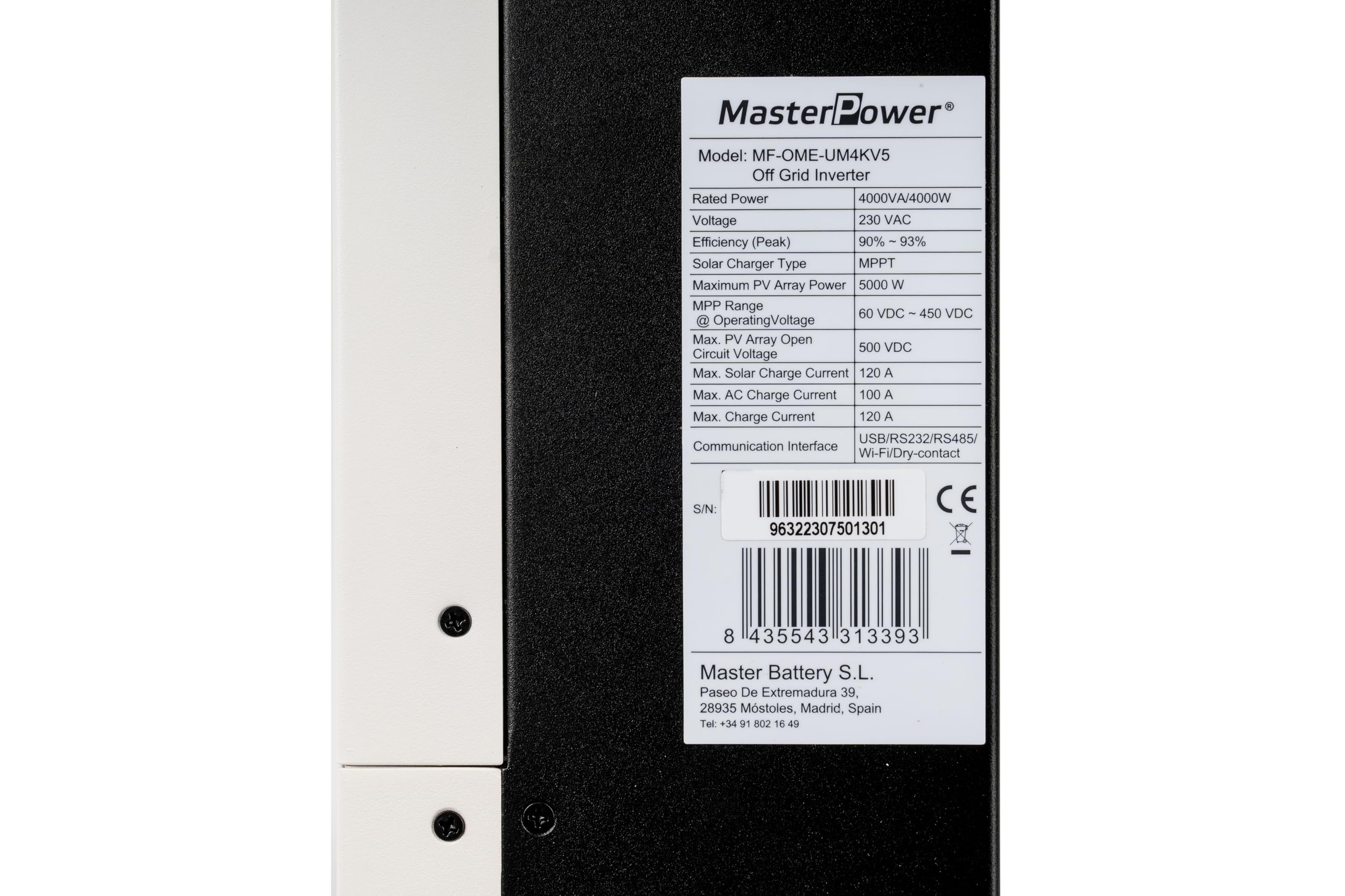 Master Power UM-V5 4000 W 24 V MPPT 120A do 5000 W, falownik hybrydowy, z podwójnym wyjściem do inteligentnego zarządzania ładowaniem + WiFi
