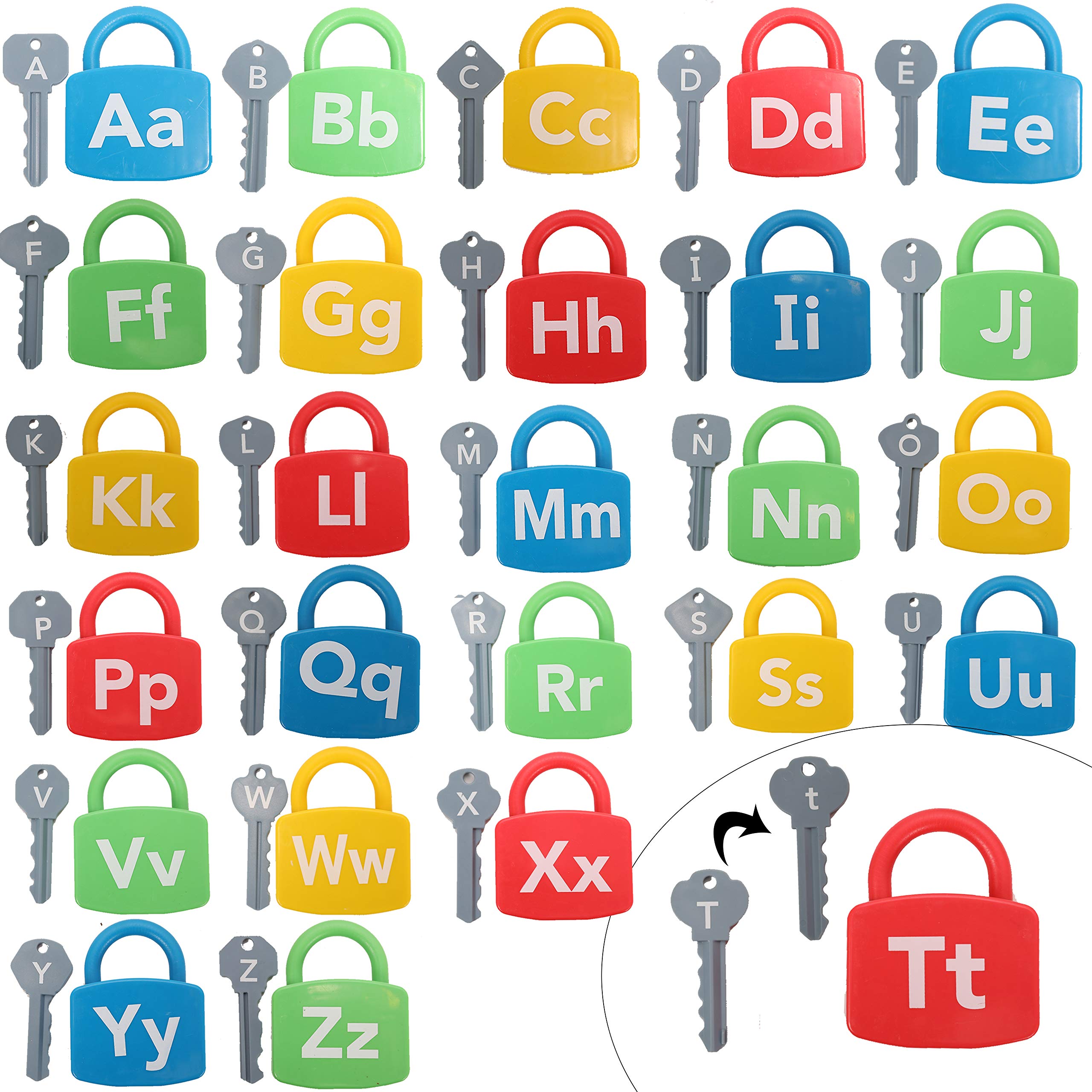 IQ Toys ABC Learning Locks Educational Alphabet Set with 26 Locks, 26