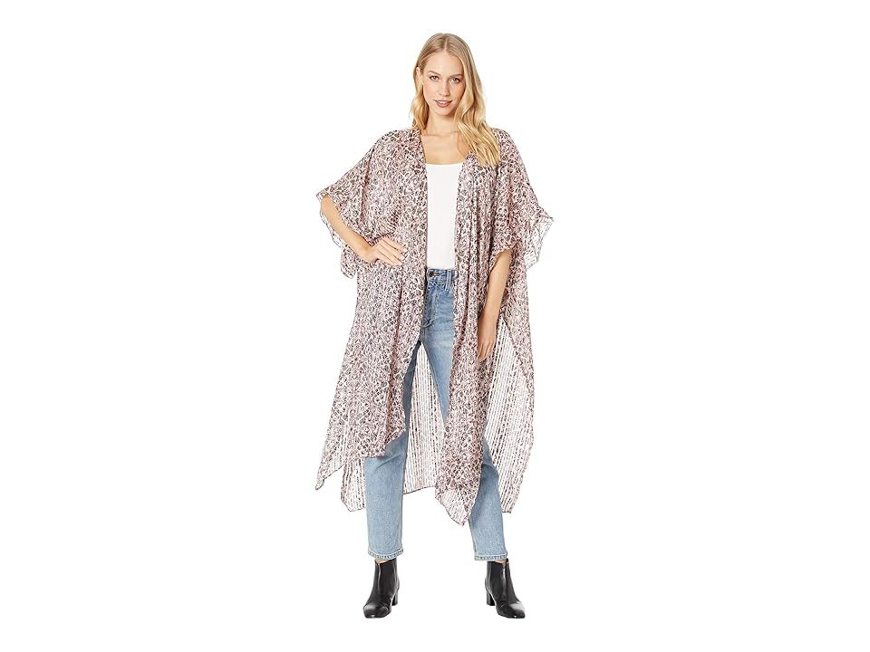 

BCBGeneration Kaleidoscope Floral Ruffle Duster (Rose) Women's Clothing, Pink