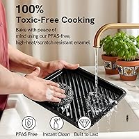 Vista 8 de VAL CUCINA Combo de horno tostador y freidora de aire 6 en 1, compacto horno de convección de encimera pequeño de 12.7 cuartos de galón, se adapta a