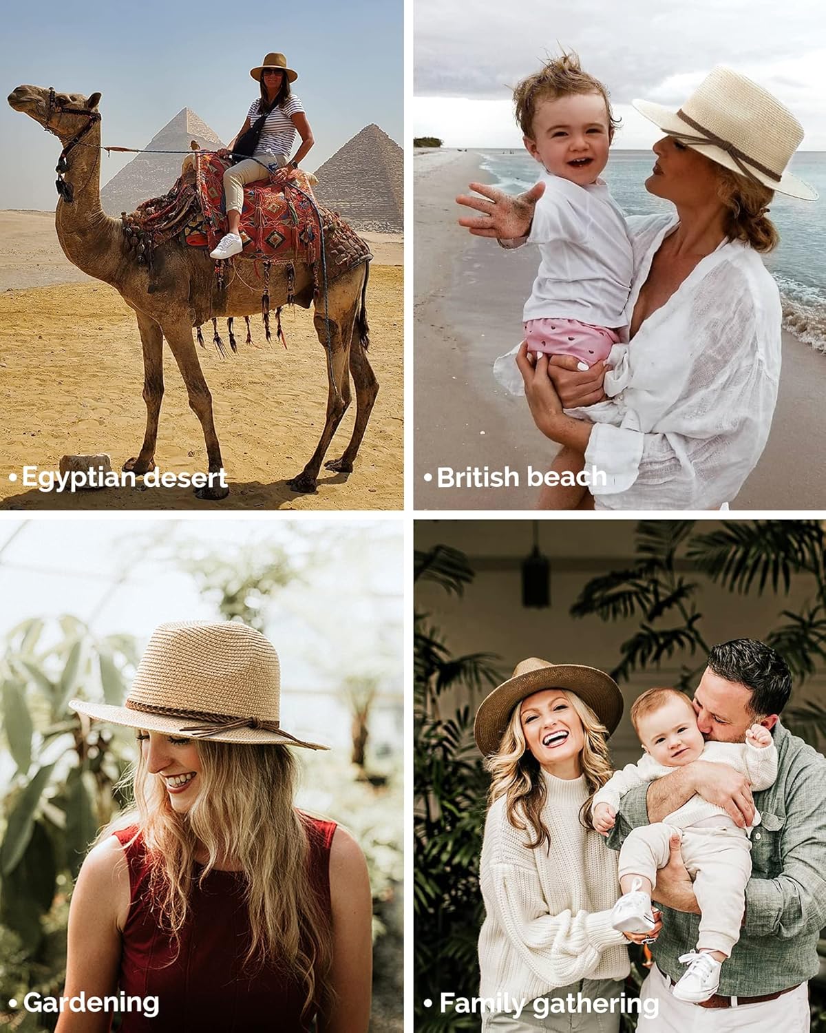 FURTALK Sun Hats for Women Summer Wide Brim UV UPF 80+ Panama Fedora Foldable Packable Straw Beach Hat - Image 5