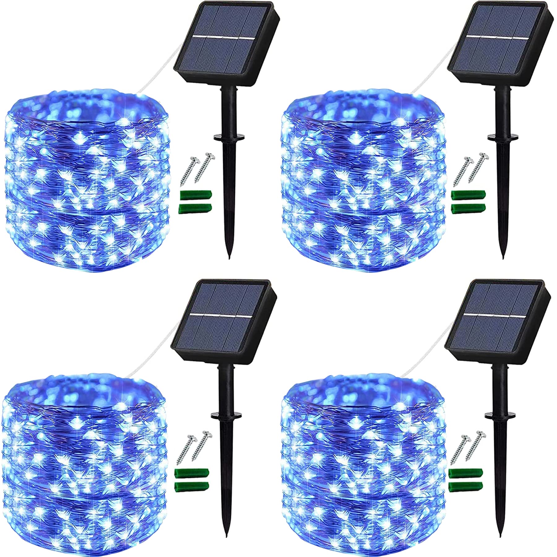 Lezonic Solar Fairy Lights, 4Pack Each 12M/40Ft 120 LED Solar String Lights Outdoor