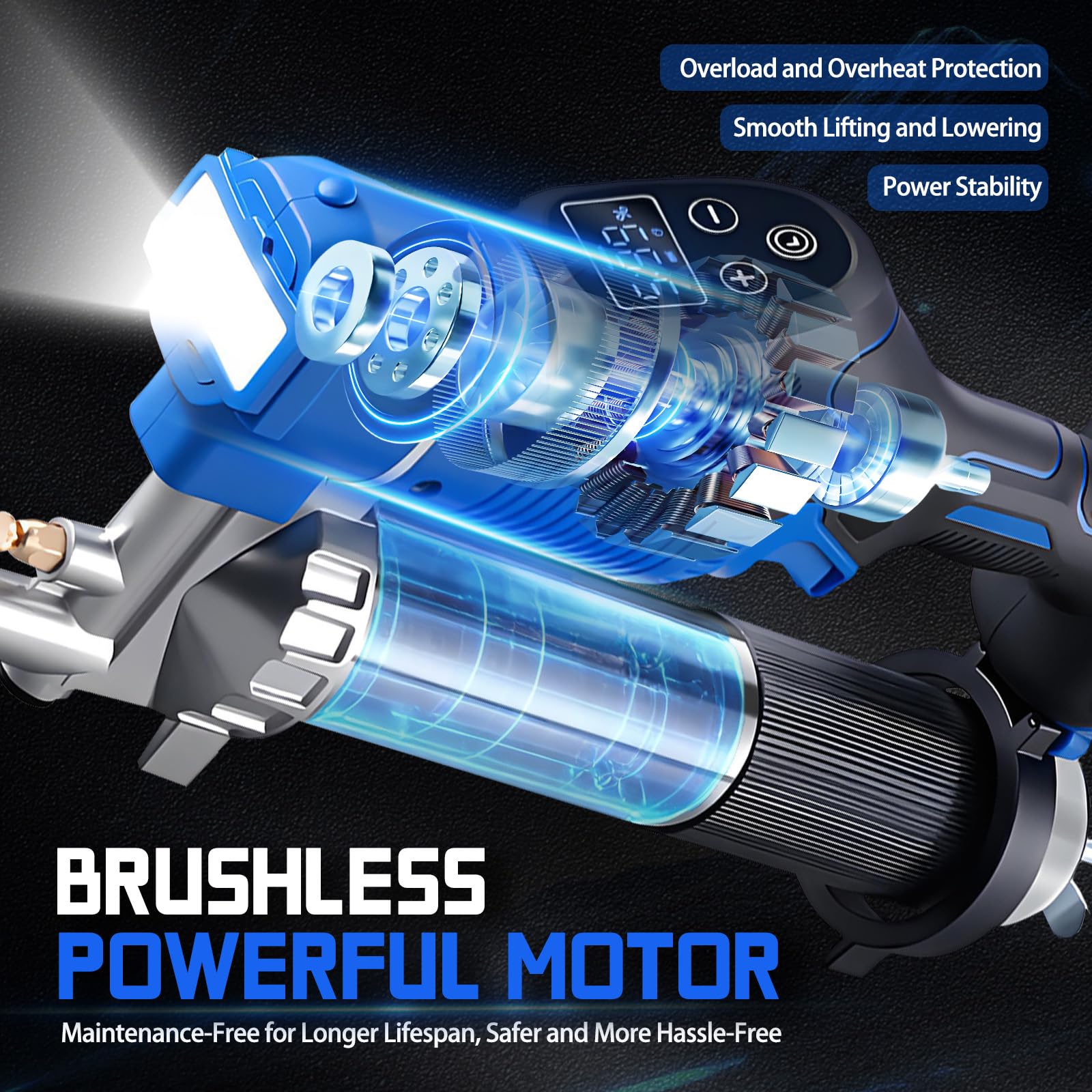 Elektrische Fettpresse kompatibel mit Makita 18V Akku, 12000 PSI, 5,3 oz/min Durchfluss, Akku-Fettpresse, 90 ° Schwenkkupplung, effizient für LKW, BAU, Bauernhof (Batterie Nicht enthalten)