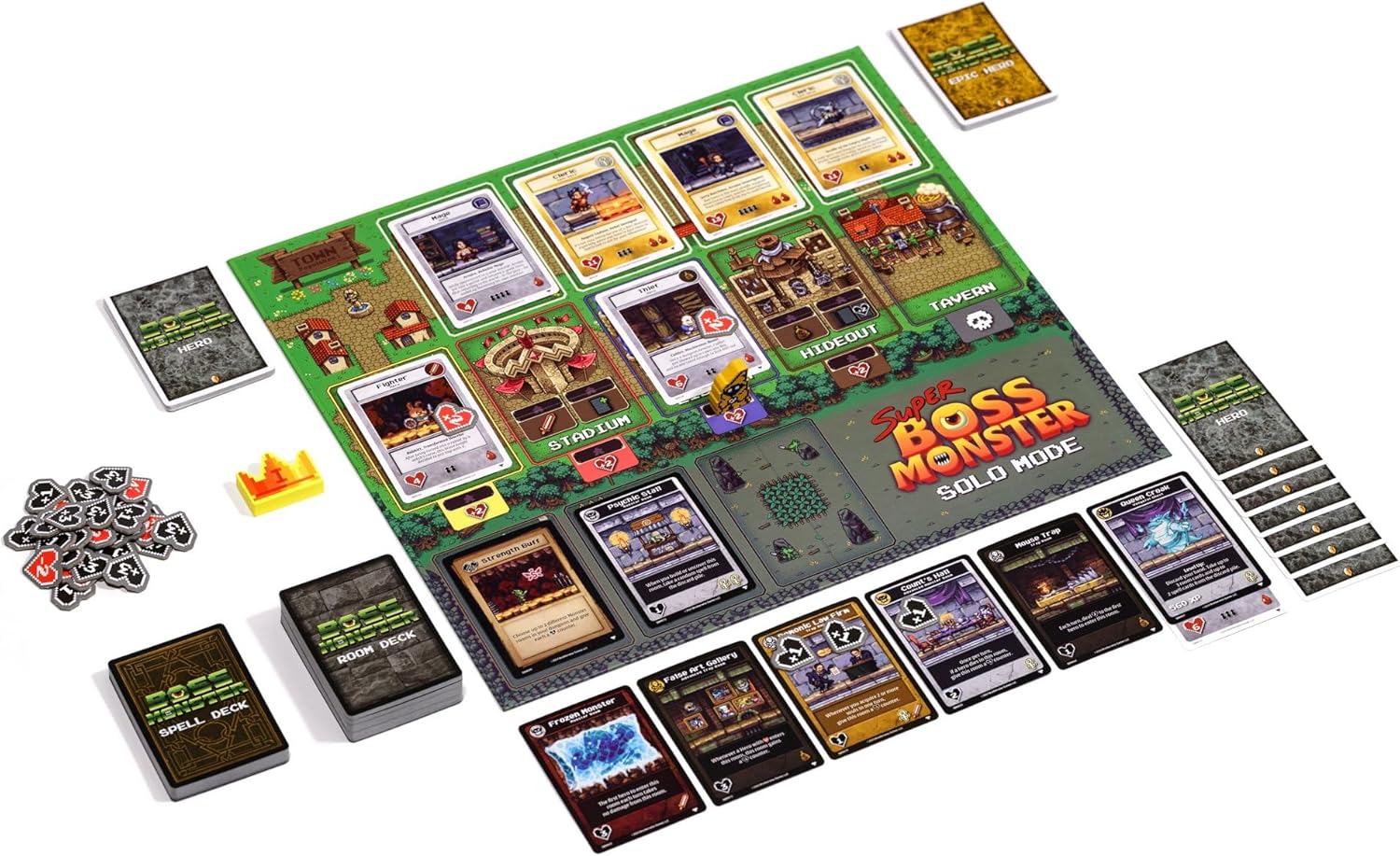 Super Boss Monster by Brotherwise Games | Dungeon-Building Strategy, Drafting Rooms, Luring Heroes, Single-Player & Multiplayer Fun | for 1-4 Players | Ages 13+