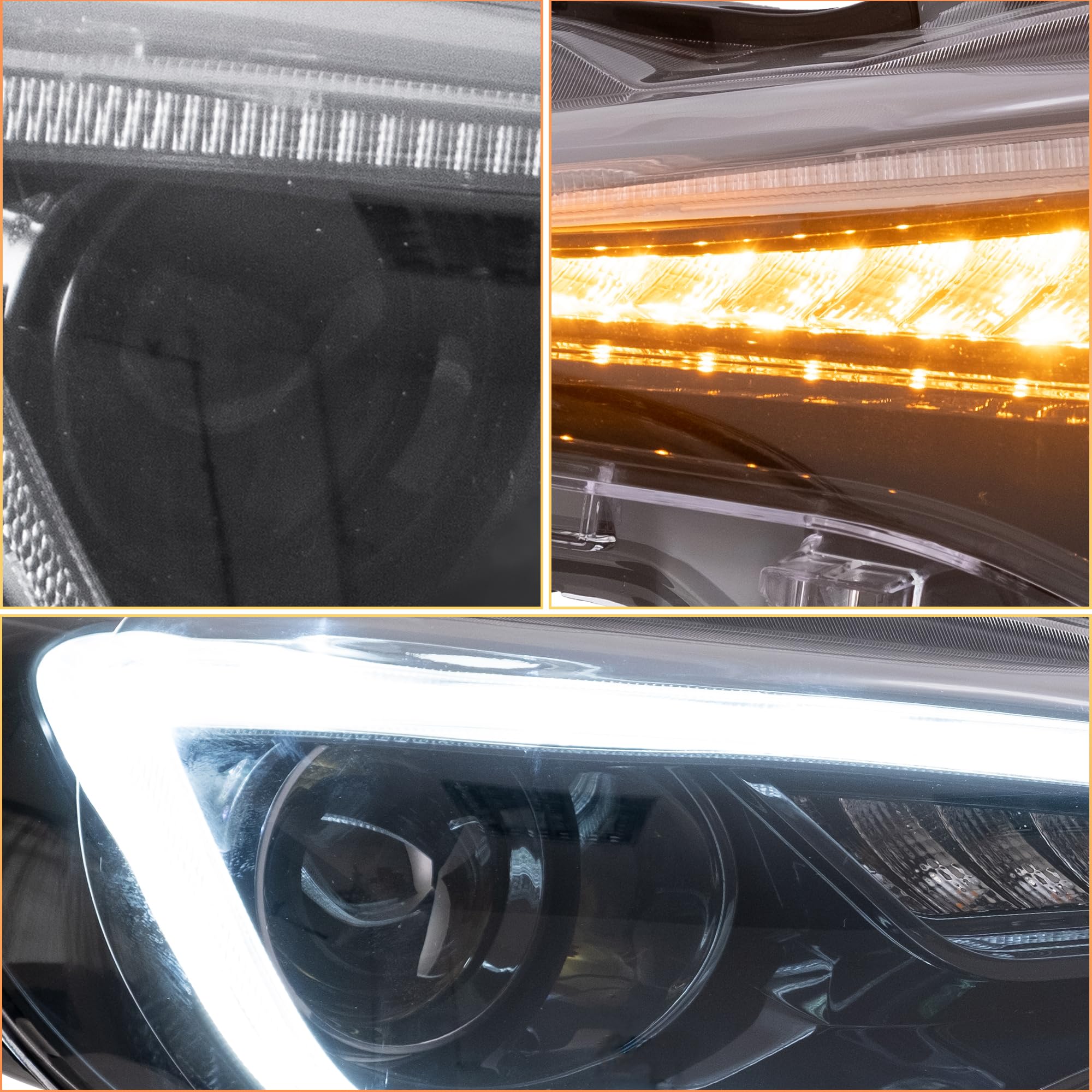 VLAND Faro per GT86 & BRZ 2012-2020, FR-S 2013-2016, con lampeggiante sequenziale (con lampadine d2S LED)
