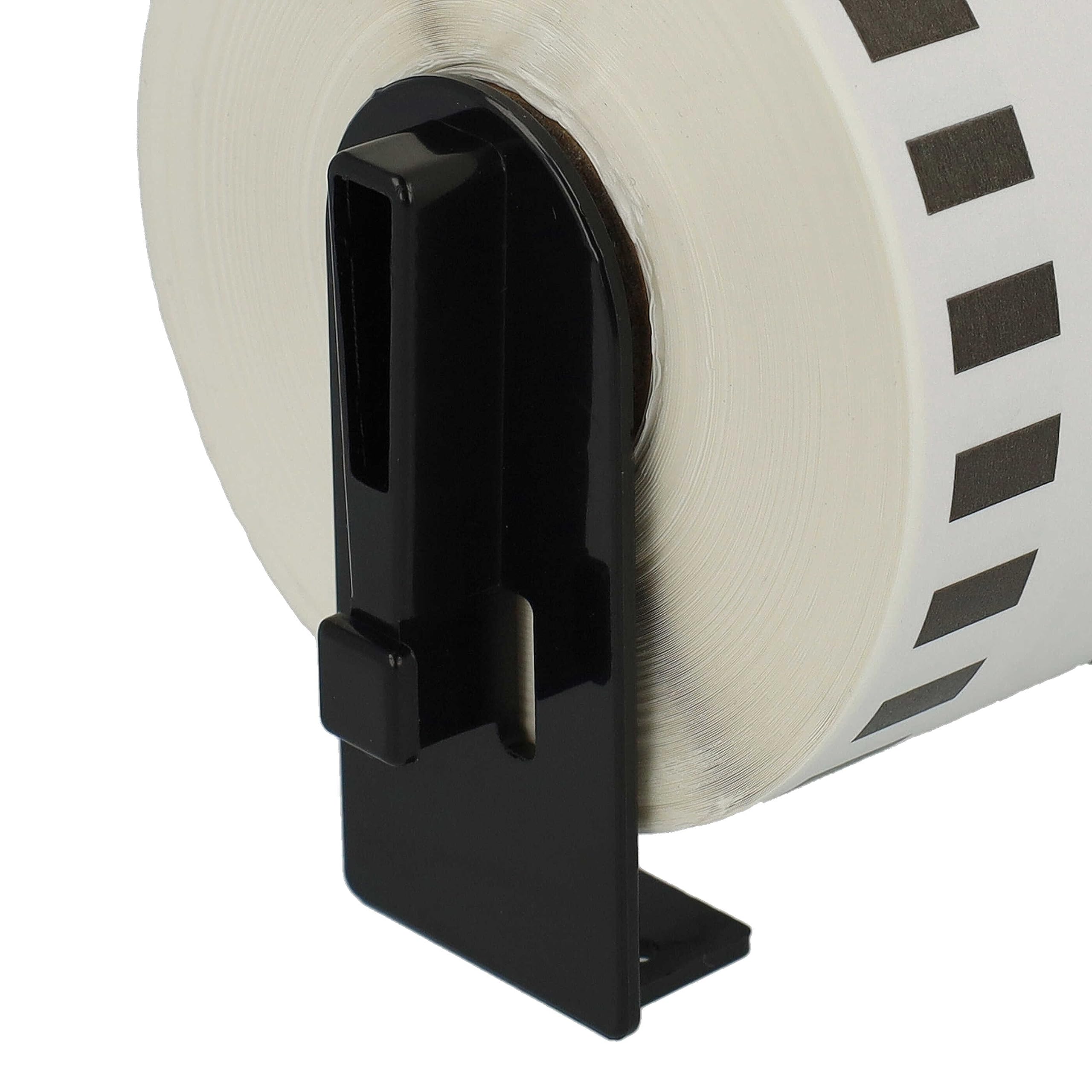 vhbw 5x Rouleau d'étiquettes + support 62mm x 30,48m remplacement Brother DK-44205 étiqueteuse détachable