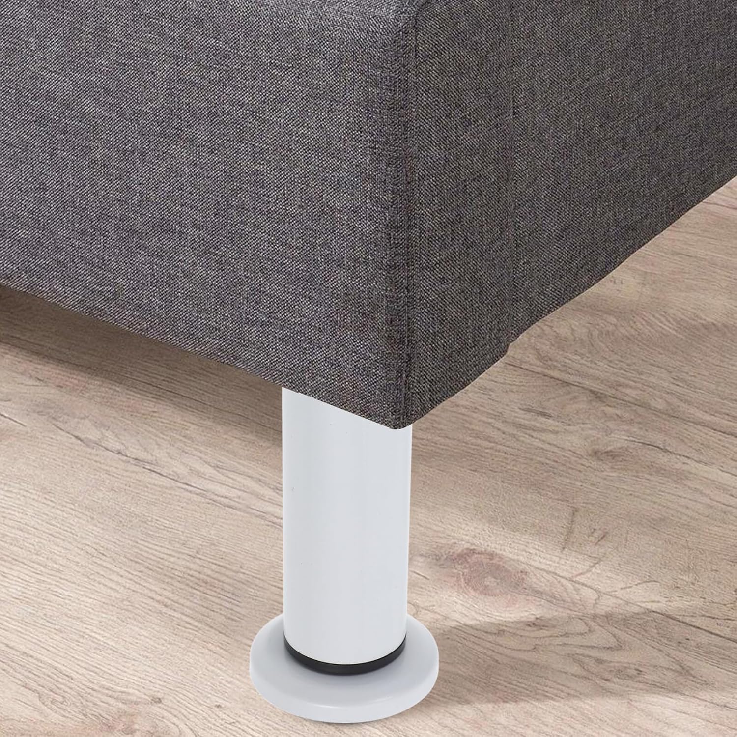 Cabilock 4pcs Adjustable Furniture Legs 12-18cm Tall Metal Cabinet Feet with Large Base White, Heavy-Duty Bed Support Legs and Table Levelers for Home Office Furniture
