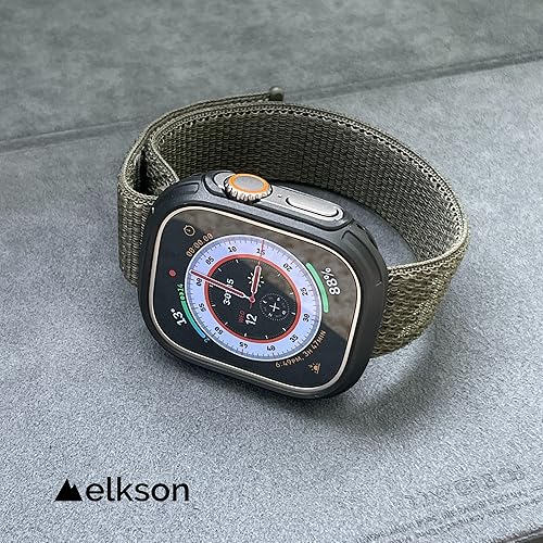 Miniatura 7 de elkson para Apple Watch Ultra de 49mm Series 3/2/1 Estuche con Parachoques y Protector de Pantalla de Vidrio Templado, Serie Quattro Max Resistente