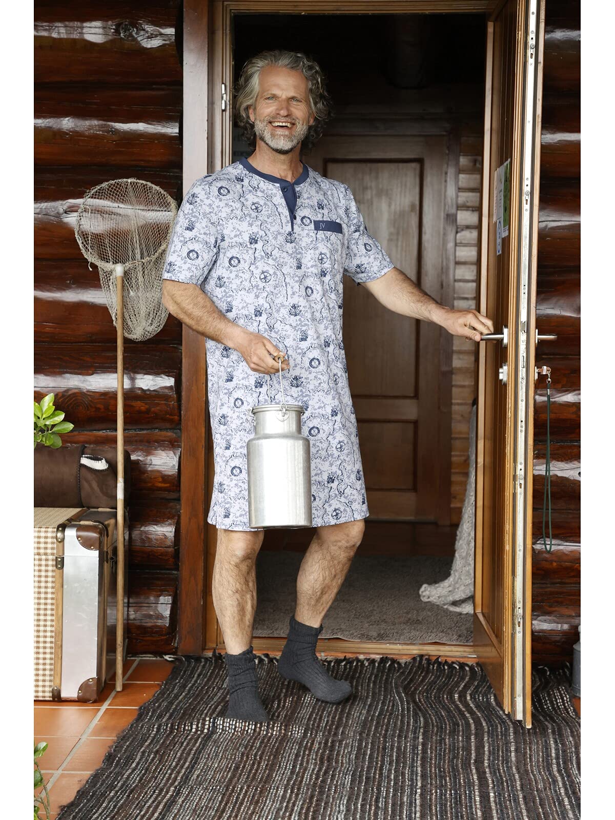 Jan Vanderstorm Camicia da notte da uomo Unni