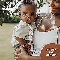 Vista 3 de BUNNYBEE Neutral Garden Friends - Juego de 6 clips para chupón para niños y niñas, elegante y práctico mordedores para bebés, baby shower