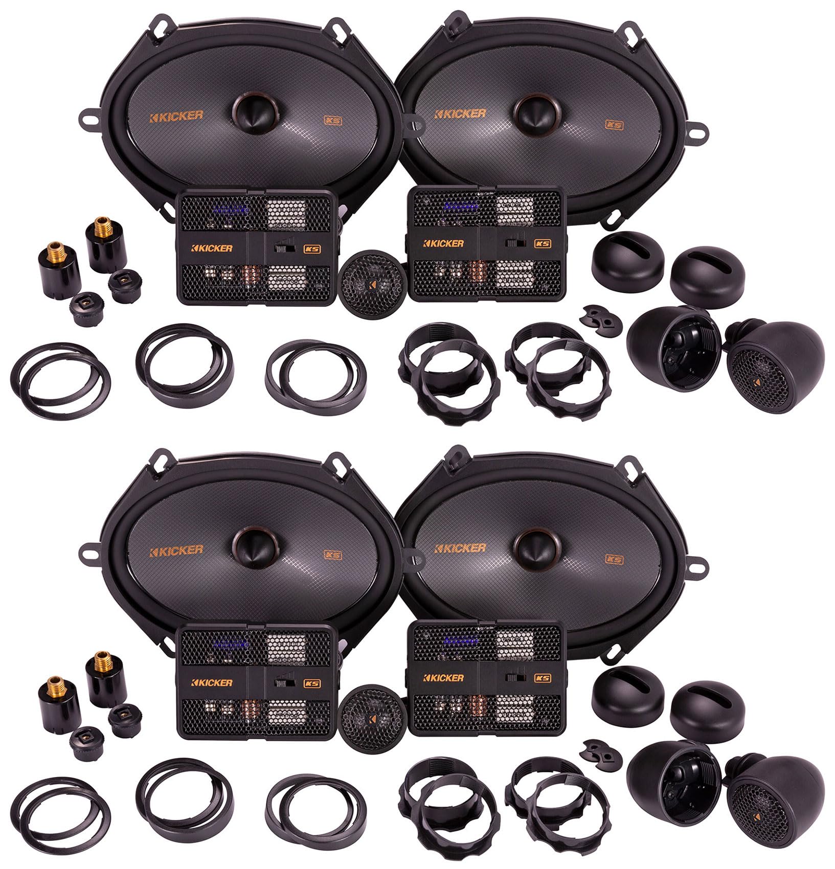 Audiosavings Bundle: (2) Pair Kicker 51KSS6804 6x8 / 5x7 Car Audio Component Speakers w/1