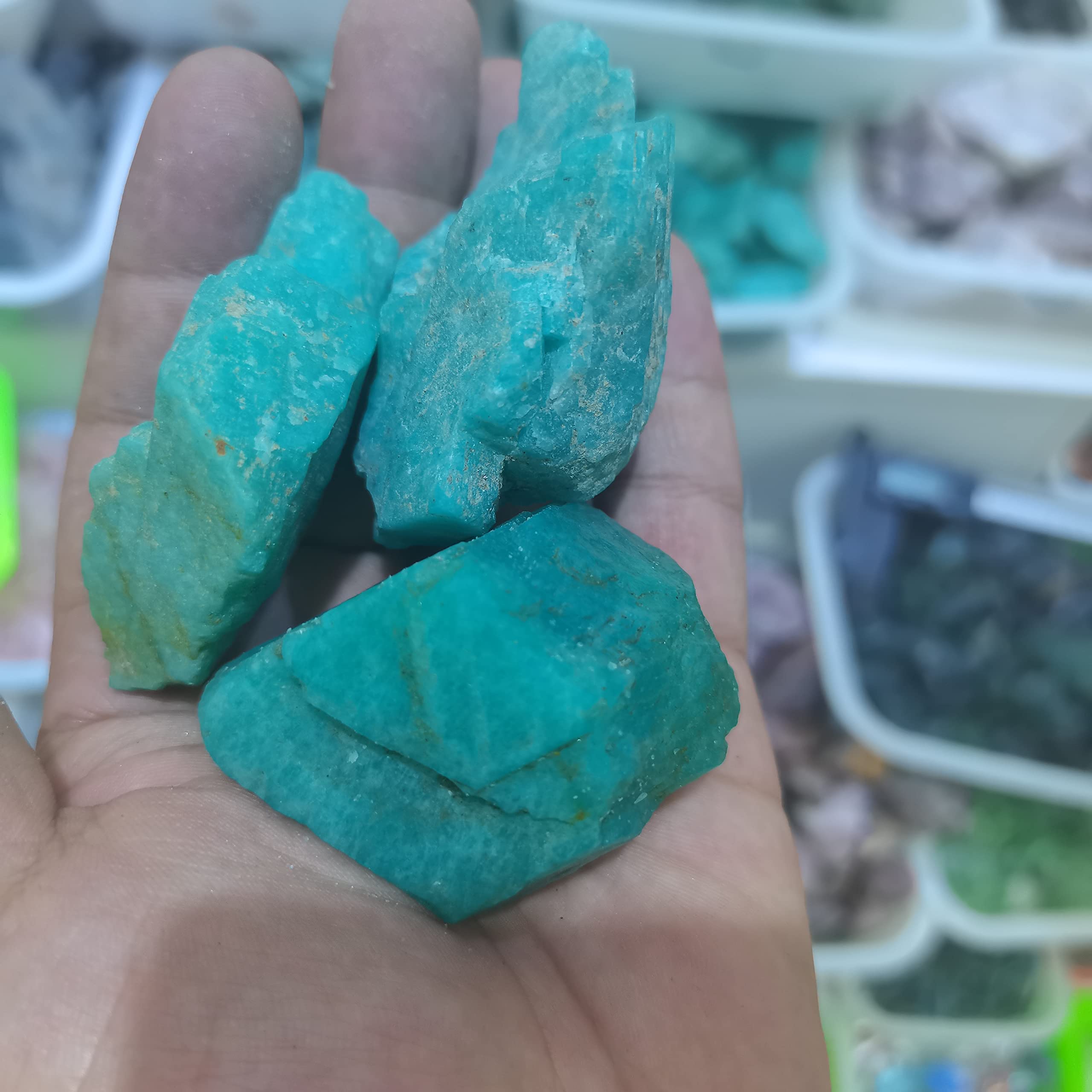 FFIME Gemstones for Decoration 1 Piece of Large Size Natural Crystal Gravel Rough Tumbling Stone Quartz Garden Decoration Aura Crystal (Size : 20-40g)