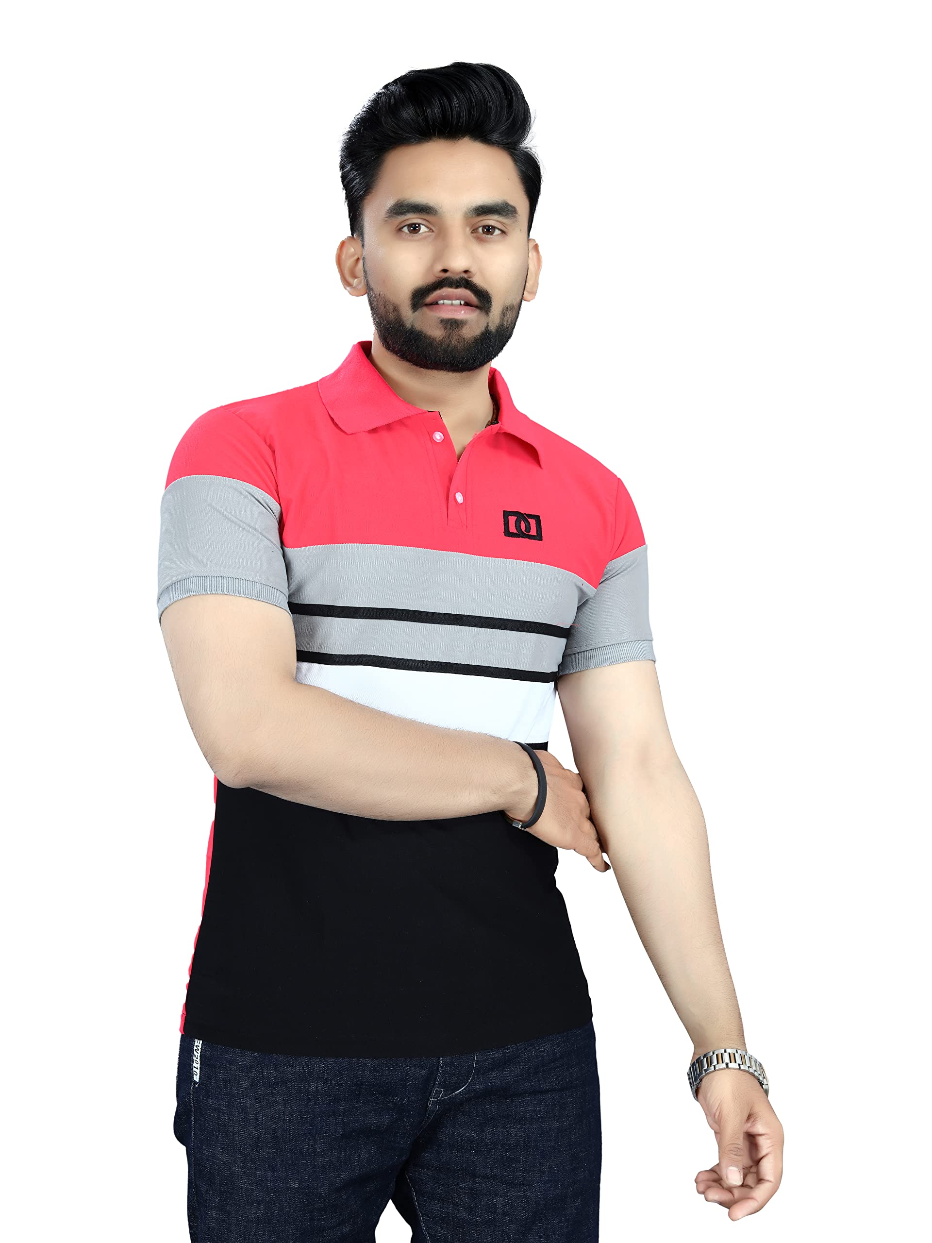 Men's Regular Fit Striped Polo T-Shirts