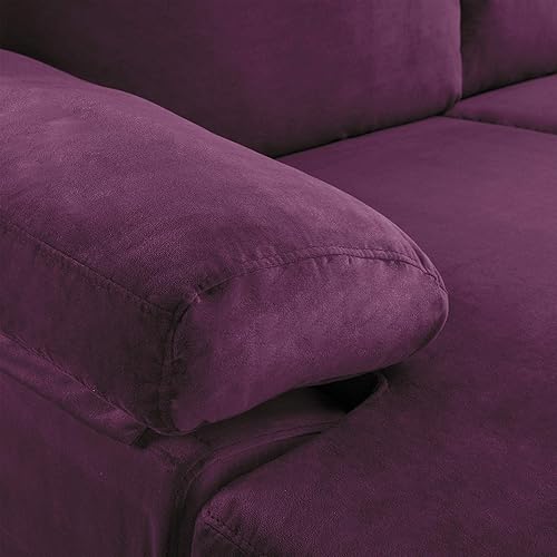 Miniatura 256 de Sofá modular moderno en forma de L, con diván extra ancho y patas doradas Gris,Negro -,Verde,Naranja,Gris oscuro,marino,Púrpura